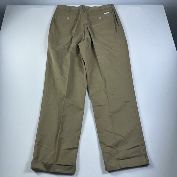 Daniel Cremieux Salon Pant Baggy Pleated Straight Leg Men's 36x32‎ Dark Khaki - Picture 2 of 7